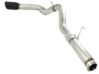 aFe Large Bore-HD 5" 409 SS DPF-Back Exhaust System Black Tip: RAM 2500/3500 2007.5-2012 6.7L