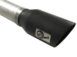 aFe Large Bore-HD 5" 409 SS DPF-Back Exhaust System Black Tip: RAM 2500/3500 2007.5-2012 6.7L