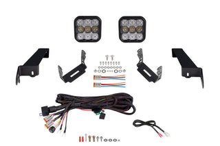 Diode Dynamics SS5 CrossLink Bumper Lightbar Kit Sport White Combo (FRONT): Jeep Wrangler JL 2018-26 / Gladiator JT 20-24