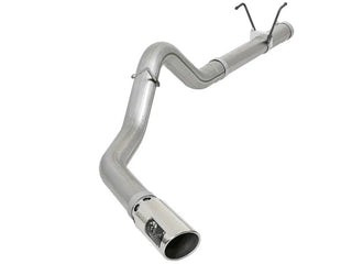 aFe Large Bore-HD 4" 409 SS DPF-Back Exhaust System 5" Polished Tip (REAR): Dodge / RAM 2500/3500 07.5-12 6.7L Cummins
