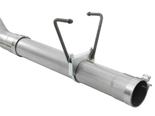 aFe Large Bore-HD 4" 409 SS DPF-Back Exhaust System 5" Polished Tip (REAR): Dodge / RAM 2500/3500 07.5-12 6.7L Cummins