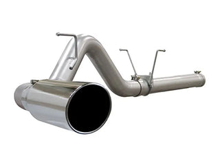 aFe Large Bore-HD 4" 409 SS DPF-Back Exhaust System 6" Polished Tip: Dodge / RAM 2500/3500 2007.5-2012 6.7L Cummins