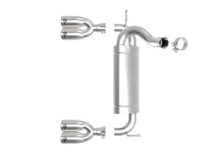 aFe Vulcan Series 2.5" Axle-Back Exhaust System Polished Tips (REAR): Jeep Wrangler JK 2007-2018 3.8/3.6L