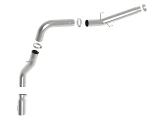 aFe Atlas 5" Aluminized Steel DPF-Back Exhaust Polished Tip (REAR): RAM 2500/3500 2019-2026 6.7L Crew Cab Long Bed