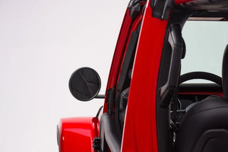 Rugged Ridge Round Trail Mirror (F&R): Jeep Wrangler JL 2018-26 / Gladiator JT 2020-24 - Tough Satin Black