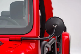 Rugged Ridge Round Trail Mirror (F&R): Jeep Wrangler JL 2018-26 / Gladiator JT 2020-24 - Tough Satin Black