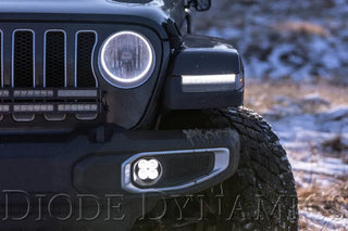 Diode Dynamics SS3 Max LED Fog Light Kit Amber Backlit Yellow (F&R): 18-26 Jeep Wrangler JL / 20-24 Gladiator JT Sport