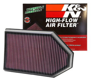 K&N High-Flow Original Lifetime Engine Air Filter: Fits Chrysler/Dodge 2011-2023 3.6L & 5.7/6.4L HEMI