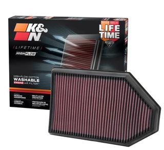 K&N High-Flow Original Lifetime Engine Air Filter: Fits Chrysler/Dodge 2011-2023 3.6L & 5.7/6.4L HEMI