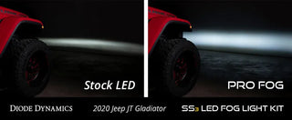 Diode Dynamics SS3 Max LED Fog Light Kit Amber Backlit White (F&R): Jeep Wrangler JK 07-18 / JL 18-26 / Gladiator JT 20-24