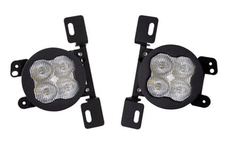 Diode Dynamics SS3 Sport LED Fog Light Kit Amber Backlit White (FRONT): Jeep Wrangler JK 2007-2018 / JL 2018-26 / Gladiator JT 2020-24 10th Anniversary Metal Bumper