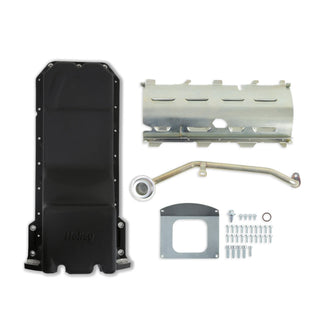 Holley Gen III Hemi Carbon Black Ceramic Oil Pan Kit: Fits Most Dodge Truck Models (1972-2004)