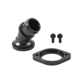 Holley Aluminum Swivel Water Neck 45 Degree: Fits Most Dodge / Jeep Models (1966-2006) - Black