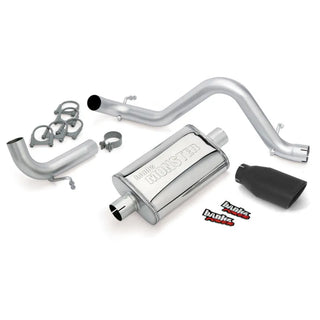 Banks Monster Exhaust System Cerakote Black Tip (REAR): Jeep Wrangler JK 2012-2018 3.6L 2-Door