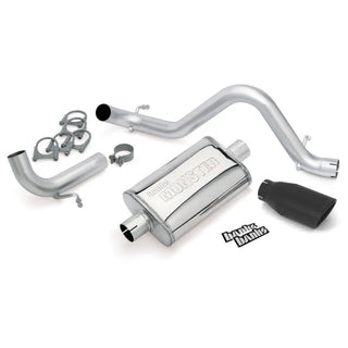 Banks Monster Exhaust System Cerakote Black Tip (REAR): Jeep Wrangler JK 2012-2018 3.6L 2-Door