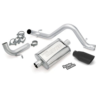 Banks Monster Exhaust System Cerakote Black Tip (REAR): Jeep Wrangler JK 2012-2018 3.6L 2-Door