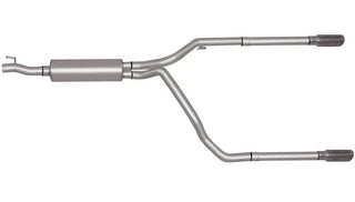 Gibson Dual Split Cat-Back Perf Exhaust Stainless (REAR): Dodge Ram 1500 Quad Cab Short Bed 2004-2005 5.7L HEMI