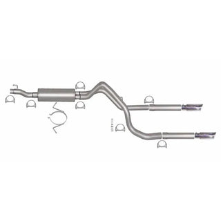Gibson Dual Split Cat-Back Perf Exhaust Stainless Tips (REAR): Dodge Ram 1500 2006-2008 5.7L HEMI