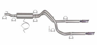 Gibson Dual Split Cat-Back Perf Exhaust Stainless Tips (REAR): Dodge Ram 1500 2006-2008 5.7L HEMI