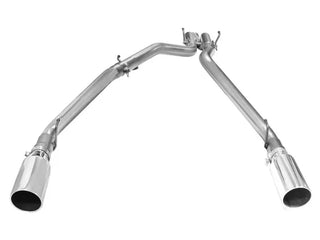 aFe Large Bore-HD 3" 409 SS DPF-Back Exhaust Polished Tips (REAR): RAM 1500 3.0L EcoDiesel 2014-2018