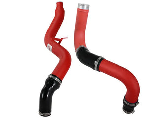 aFe BladeRunner 3in Red Aluminum Hot & Cold Intercooler Tubes: Ram 1500 3.0L EcoDiesel (11-18)