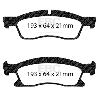 EBC Greenstuff Brake Pads (FRONT): Durango / Jeep Grand Cherokee 5.7L Hemi & V6 AWD 2011 - 2026