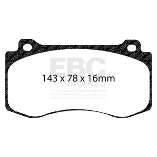 EBC Greenstuff Front Brake Pads: Jeep Grand Cherokee 6.1L SRT8 2006 - 2010