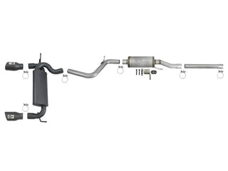 aFe Rebel Series 2.5" Cat-Back Exhaust Black Tips (REAR): Jeep Wrangler JK 2007-2018 3.8/3.6L