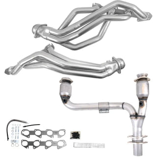 BBK Silver Ceramic Long Tube Headers & Hi-Flow Catted Y-Pipe: Fits Dodge / Ram 1500 (02-24)