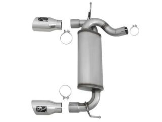 aFe Rebel Series 2.5" Axle-Back Exhaust System Polished Tips (REAR): Jeep Wrangler JK 2007-2018 3.8/3.6L