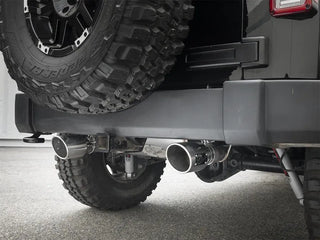 aFe Rebel Series 2.5" Axle-Back Exhaust System Polished Tips (REAR): Jeep Wrangler JK 2007-2018 3.8/3.6L