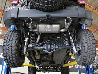 aFe Rebel Series 2.5" Axle-Back Exhaust System Polished Tips (REAR): Jeep Wrangler JK 2007-2018 3.8/3.6L