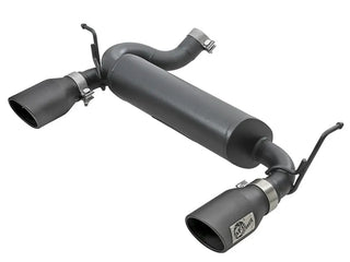 aFe Rebel Series 2.5" Axle-Back Exhaust System Black Tips (REAR): Jeep Wrangler JK 2007-2018 3.8/3.6L