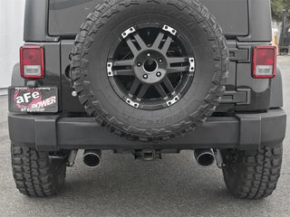 aFe Rebel Series 2.5" Axle-Back Exhaust System Black Tips (REAR): Jeep Wrangler JK 2007-2018 3.8/3.6L