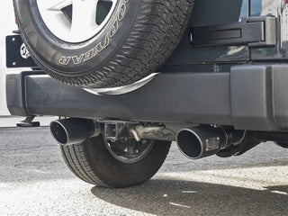 aFe Rebel Series 2.5" Axle-Back Exhaust System Black Tips (REAR): Jeep Wrangler JK 2007-2018 3.8/3.6L