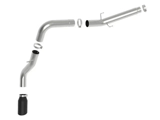 aFe Large Bore-HD 5" 409 SS DPF-Back Exhaust Black Tip (REAR): RAM 2500/3500 2019-2026 6.7L Crew Cab Long Bed