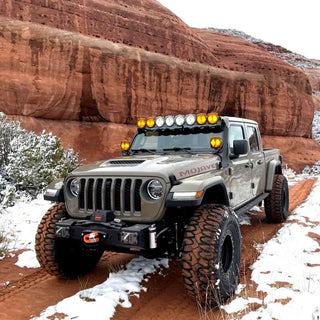 KC HiLiTES 50" Light Bar Windshield Mount Brackets Black (F&R): Jeep Wrangler JL 392 / Gladiator JT Mojave