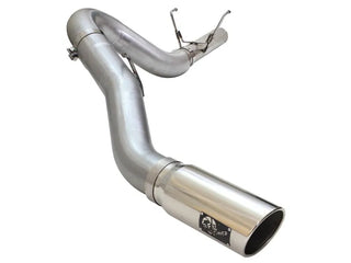 aFe Large Bore-HD 5" 409 SS DPF-Back Exhaust Polished Tip (REAR): RAM 2500 / 3500 2013-2018 6.7L Crew Cab