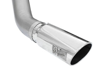 aFe Large Bore-HD 5" 409 SS DPF-Back Exhaust Polished Tip (REAR): RAM 2500 / 3500 2013-2018 6.7L Crew Cab
