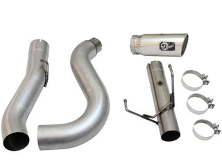 aFe Large Bore-HD 5" 409 SS DPF-Back Exhaust Polished Tip (REAR): RAM 2500 / 3500 2013-2018 6.7L Crew Cab