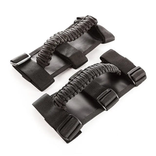 Rugged Ridge Paracord Grab Handles Pair - Black/Black