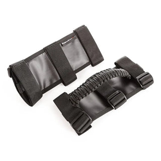 Rugged Ridge Paracord Grab Handles Pair - Black/Black