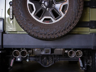aFe Vulcan Series Cat-Back Exhaust Quad Polished Tips (REAR): Jeep Wrangler JK 2007-2018 3.8/3.6L