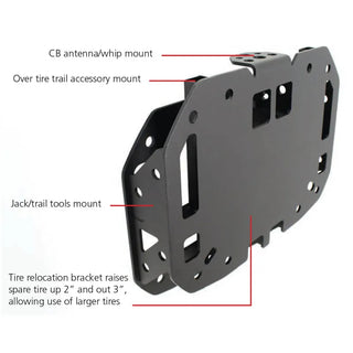Go Rhino Rockline Spare Tire Relocation Kit: Fits Most Jeep Wrangler Models (2007-2026)