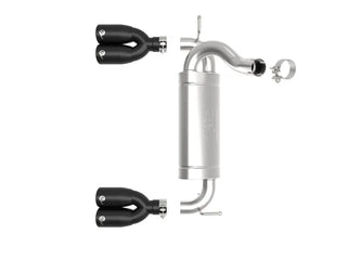 aFe Vulcan Series 2.5" Axle-Back Exhaust System Black Tips (REAR): Jeep Wrangler JK 2007-2018 3.8/3.6L