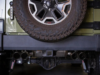 aFe Vulcan Series 2.5" Axle-Back Exhaust System Black Tips (REAR): Jeep Wrangler JK 2007-2018 3.8/3.6L