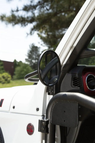 Rugged Ridge Round Trail Mirror Kit (LEFT/RIGHT): Jeep Wrangler JL / Gladiator JT 2018-26 / 20-24 - Black