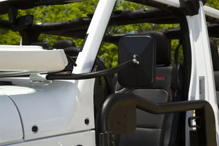 Rugged Ridge Square Trail Mirror (F&R): Jeep Wrangler JL 2018-26 / Gladiator JT 2020-24 - Tough Satin Black