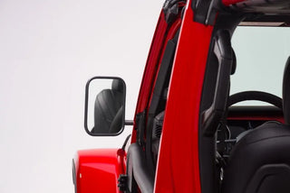 Rugged Ridge Square Trail Mirror (F&R): Jeep Wrangler JL 2018-26 / Gladiator JT 2020-24 - Tough Satin Black
