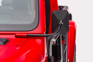 Rugged Ridge Square Trail Mirror (F&R): Jeep Wrangler JL 2018-26 / Gladiator JT 2020-24 - Tough Satin Black
